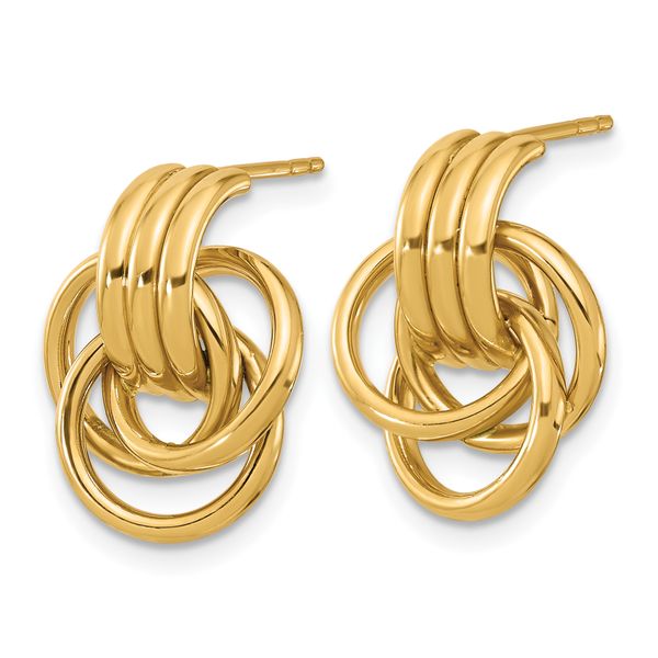 Leslie's 14K Polished Circles Post Earrings Image 2 John E. Koller Jewelry Designs Owasso, OK