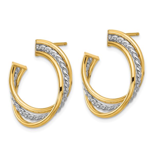 Leslie's 14K w/White Rhodium Polished and Post Earrings Image 2 John E. Koller Jewelry Designs Owasso, OK