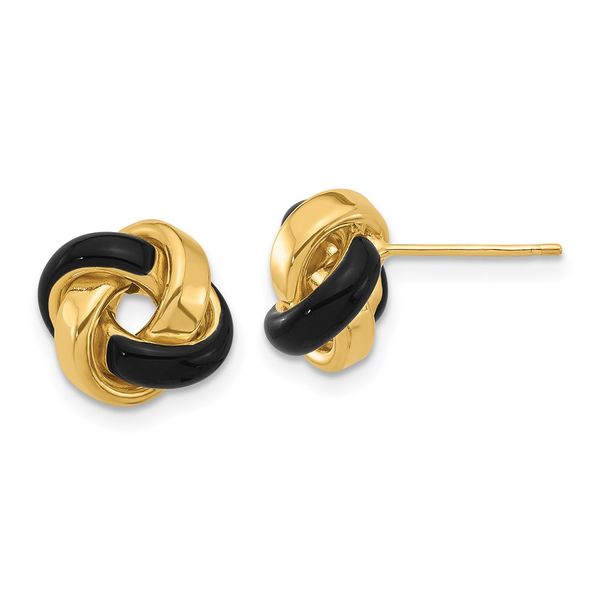 Leslie's 14K with Enamel Polished Love Knot Post Earrings Spath Jewelers Bartow, FL