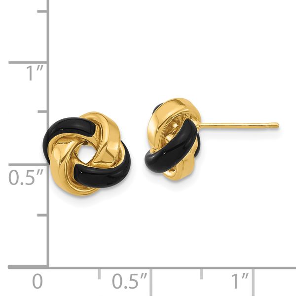 Leslie's 14K with Enamel Polished Love Knot Post Earrings Image 3 Valentine's Fine Jewelry Dallas, PA