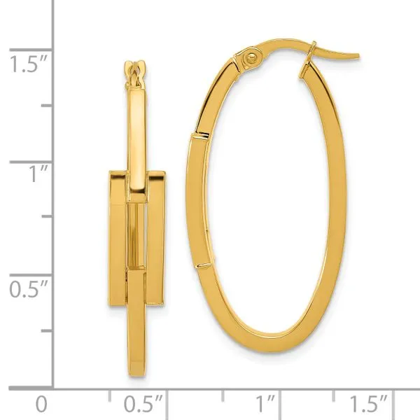 Tubular Oval Hoop Earrings - 14k Gold