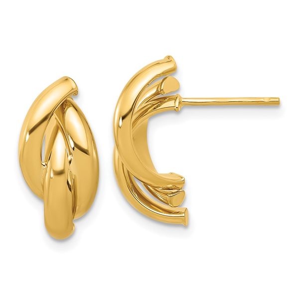 Leslie's 14k Polished Twisted Post Earrings Ask Design Jewelers Olean, NY