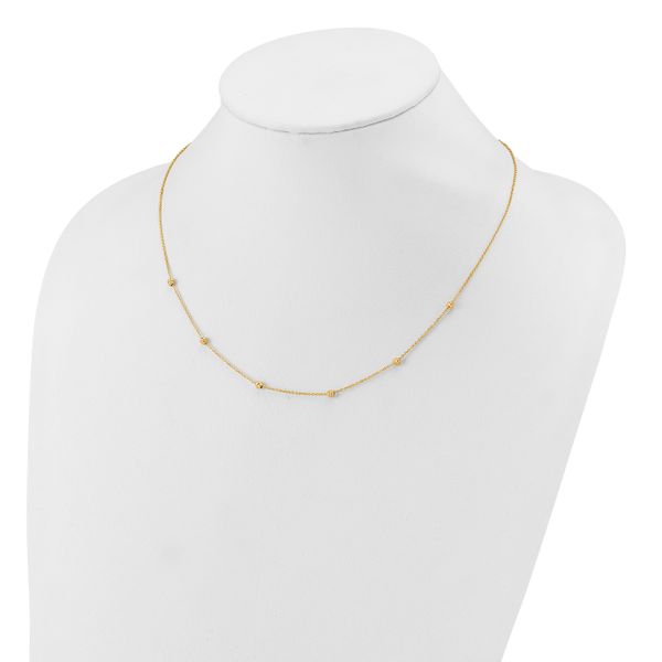 Leslie's 14K Polished D/C Beaded 17in with 2in ext. Necklace Image 3 Spath Jewelers Bartow, FL