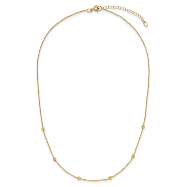 Leslie's 14K Polished D/C Beaded 17in with 2in ext. Necklace Image 4 Galicia Fine Jewelers Scottsdale, AZ