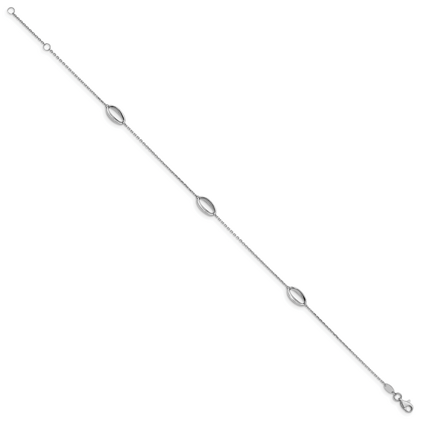 Leslie's 14K White Gold Polished w/1 in ext. Anklet Image 2 Diamond Design Jewelers Somerset, KY