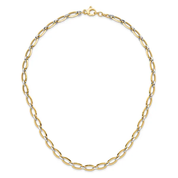 Leslie's 14K Two-tone Polished w/.25in ext. Necklace