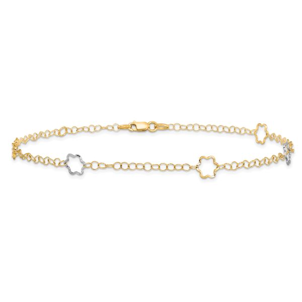 Leslie's 14K Two-tone Polished w/1in ext. Anklet Image 3 Minor Jewelry Inc. Nashville, TN