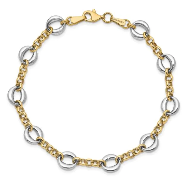 Leslie's 14k Two-tone Polished Fancy Link Bracelet