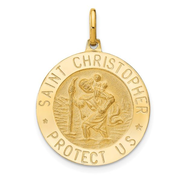 14K Gold Key Ring, St. Christopher - Holy Gold Jewelry