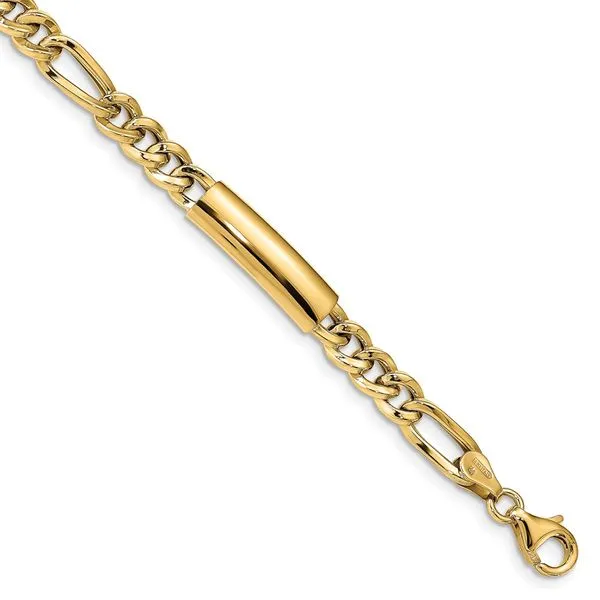 Men's Italian Modern 8mm 14K Yellow Gold 8.50 Figaro Link Chain Brace