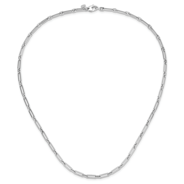 Leslie's 14K White Gold Polished Flat Oval Link Necklace Image 3 Diamond Design Jewelers Somerset, KY