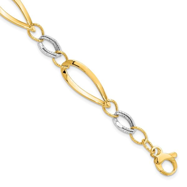 14K White Gold Diamond Cuban Link Bracelet by Daniel Creations Jewelry