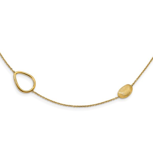 Leslie's 14K Polished and Scratch-finish Beaded Necklace Jewelry Design Studio Jensen Beach, FL
