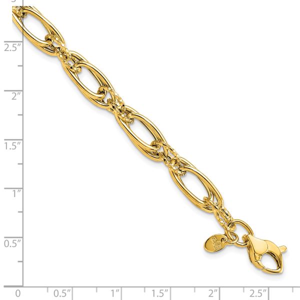 Leslie's 14K Polished Diamond-cut Fancy Link Bracelet Image 4 Jewelry Design Studio Jensen Beach, FL
