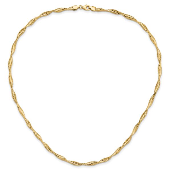 Leslie's 14K Polished Twisted Stretch Necklace Image 3 Diamond Design Jewelers Somerset, KY
