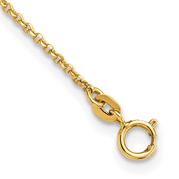 Leslie's 14K Polished and Filigree Circle Stations with 1in. ext. Necklace Image 3 Jewelry Design Studio Jensen Beach, FL