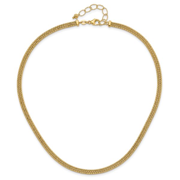 Leslie's 14K with Diamond-cut Accent and 2in. ext. Woven Necklace Image 3 Diamond Design Jewelers Somerset, KY