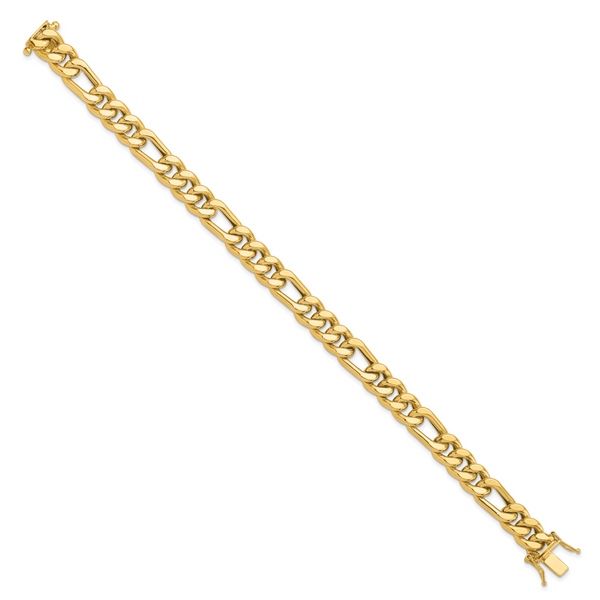 Leslie's 14K Polished Figaro Link Men's Bracelet Image 2 Diamond Design Jewelers Somerset, KY