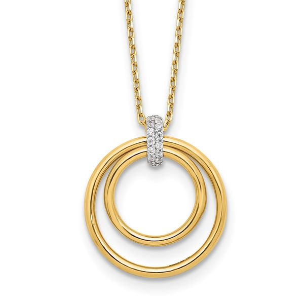 Leslie's 14K Two-tone Polished CZ Circles Necklace Diamond Design Jewelers Somerset, KY