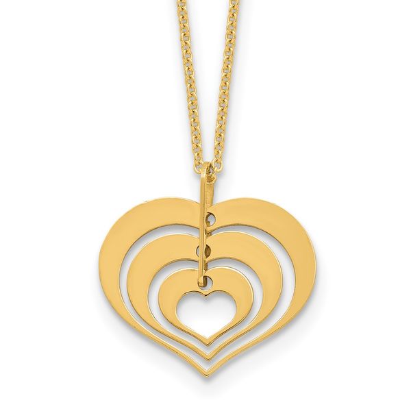 Leslie's 14K Polished Heart Pendant with 1in ext. Necklace Jewelry Design Studio Jensen Beach, FL