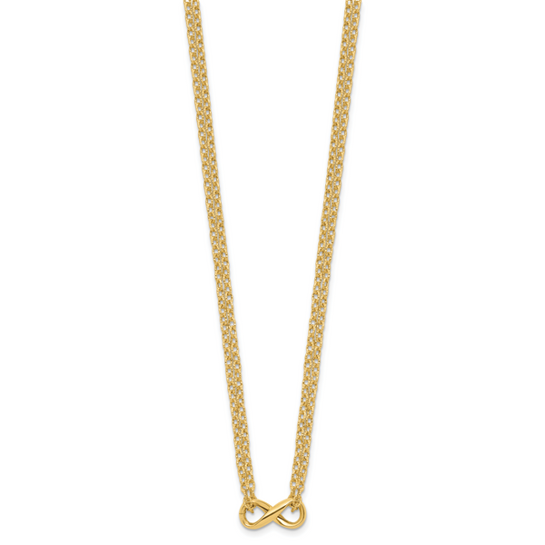 Leslie's 14K Polished 2-Strand Infinity Necklace Image 2 Crews Jewelry Grandview, MO