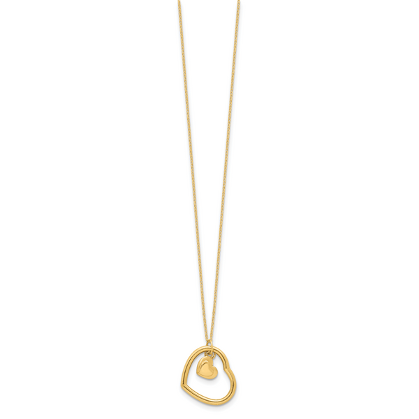 Leslie's 14K Polished Heart Pendant Necklace Image 2 Diamond Design Jewelers Somerset, KY