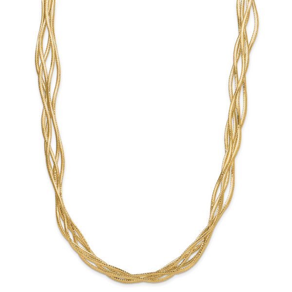 Leslie's 14K Mesh Diamond-cut 4-strand Wave Necklace Image 2 Marvin Scott & Co. Yardley, PA