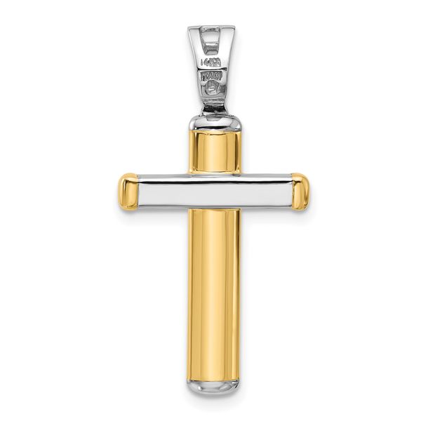 Leslie's 14K Two-tone Polished Crucifix Pendant Image 3 Ross Elliott Jewelers Terre Haute, IN
