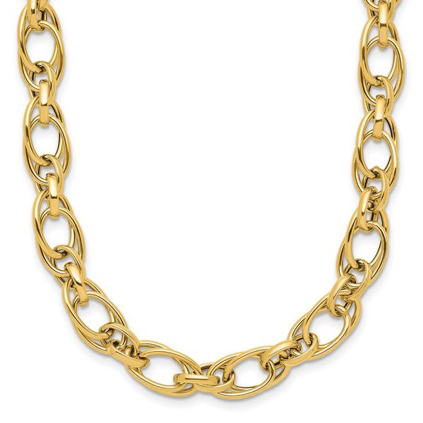Leslie's 14K Polished Fancy Oval Link Necklace Bell Jewelers Murfreesboro, TN