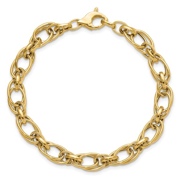 Leslie's 14K Polished Fancy Oval Link Bracelet Image 4 Van Scoy Jewelers Wyomissing, PA