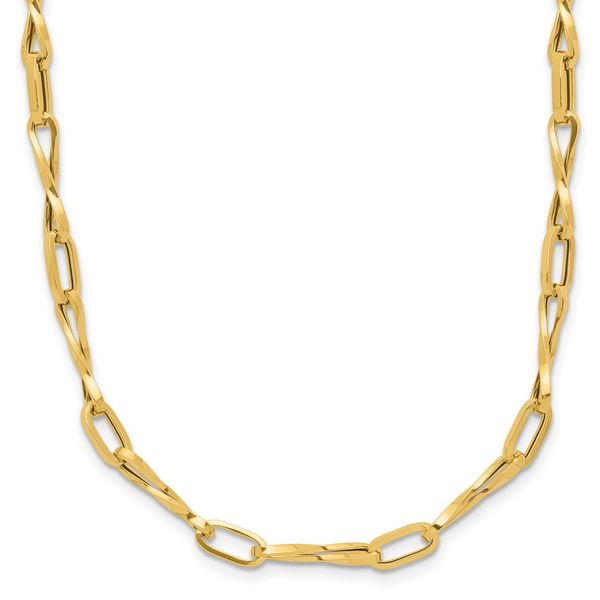 Leslie's 14K Polished Fancy Twisted Link Necklace John E. Koller Jewelry Designs Owasso, OK