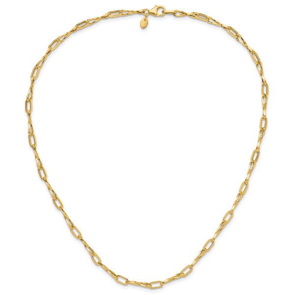 Leslie's 14K Polished Fancy Twisted Link Necklace Image 4 Ware's Jewelers Bradenton, FL