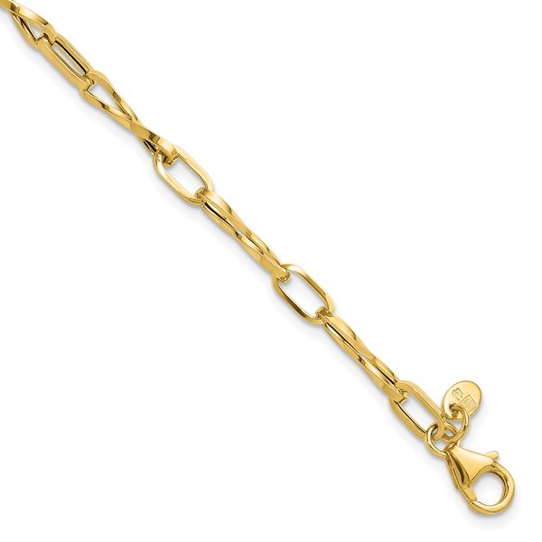 Leslie's 14K Polished Fancy Twisted Link Bracelet Valentine's Fine Jewelry Dallas, PA