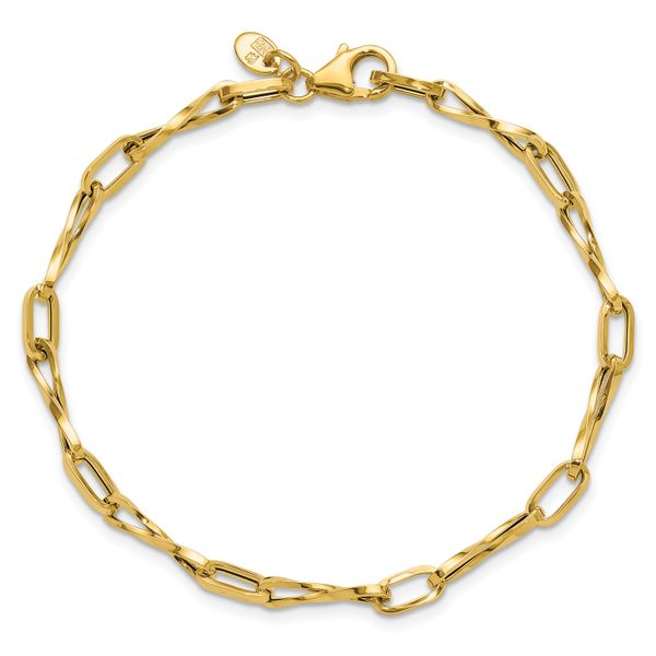 Oval Link Twist Bracelet 10K Yellow Gold 7.5