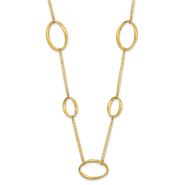 Leslie's 14k Polished Oval Link 20in Necklace Image 2 Thurber's Fine Jewelry Wadsworth, OH