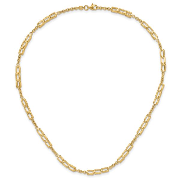 Leslie's 14K Polished Fancy Link Necklace Image 4 Graham Jewelers Wayzata, MN