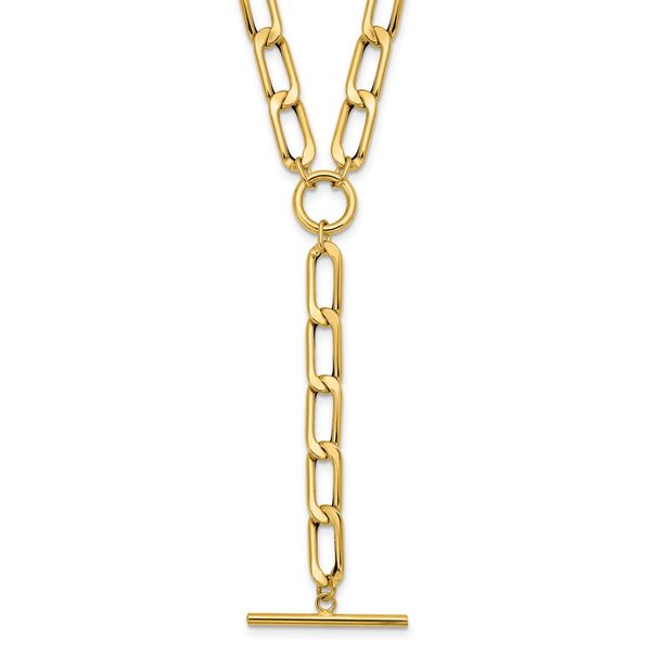 Leslie's 14K Polished Flat Oval Link Drop w/2in ext. Choker Necklace Trenton Jewelers Ltd. Trenton, MI