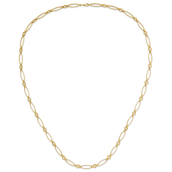 Leslie's 14K Polished/Textured Fancy Link Necklace Image 4 Spath Jewelers Bartow, FL