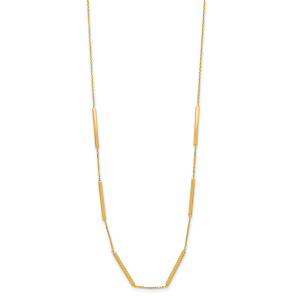 Leslie's 14K Polished 6 Bar Stations 16in with 1.5in ext Necklace Image 2 Chandlee Jewelers Athens, GA