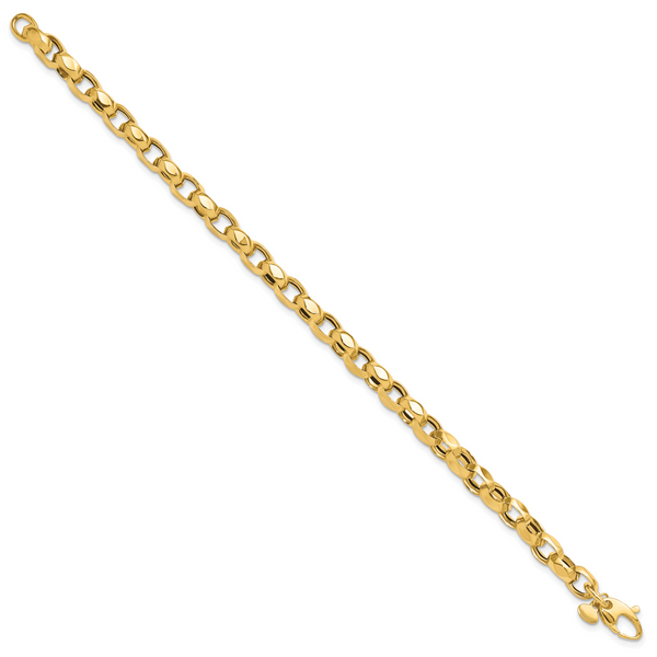 Leslie's 14K Polished Fancy Link Bracelet Image 2 Gaines Jewelry Flint, MI