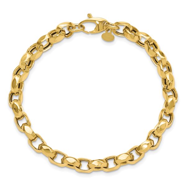 Leslie's 14K Polished Fancy Link Bracelet Image 4 Arlene's Fine Jewelry Vidalia, GA