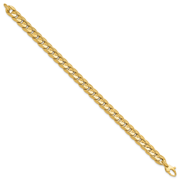 Leslie's 14K Polished and Textured Fancy Curb Men's Bracelet Image 2 Bell Jewelers Murfreesboro, TN