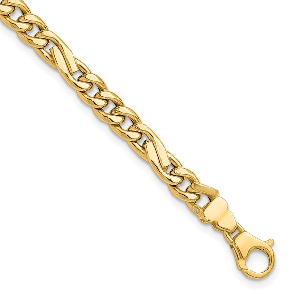 Leslie's 14K Polished Fancy Figaro Link Bracelet Z's Fine Jewelry Peoria, AZ