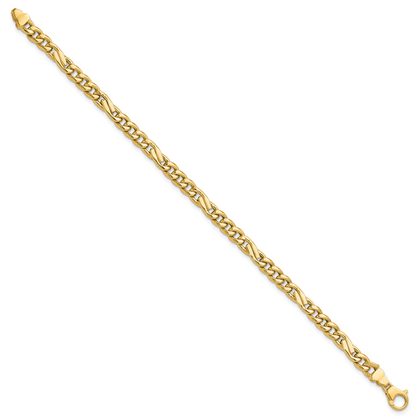 Leslie's 14K Polished Fancy Figaro Link Bracelet Image 2 Van Scoy Jewelers Wyomissing, PA