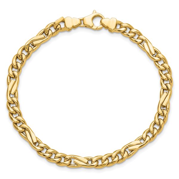 Leslie's 14K Polished Fancy Figaro Link Bracelet Image 4 John E. Koller Jewelry Designs Owasso, OK