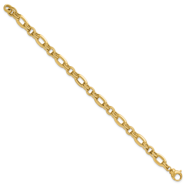 Leslie's 14K Polished Fancy Link Bracelet Image 2 Jambs Jewelry Raymond, NH