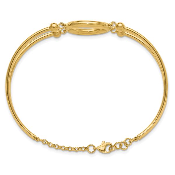 Leslie's 14K Polished Circle w/Clasp Bangle Bracelet Image 2 Linwood Custom Jewelers Linwood, NJ