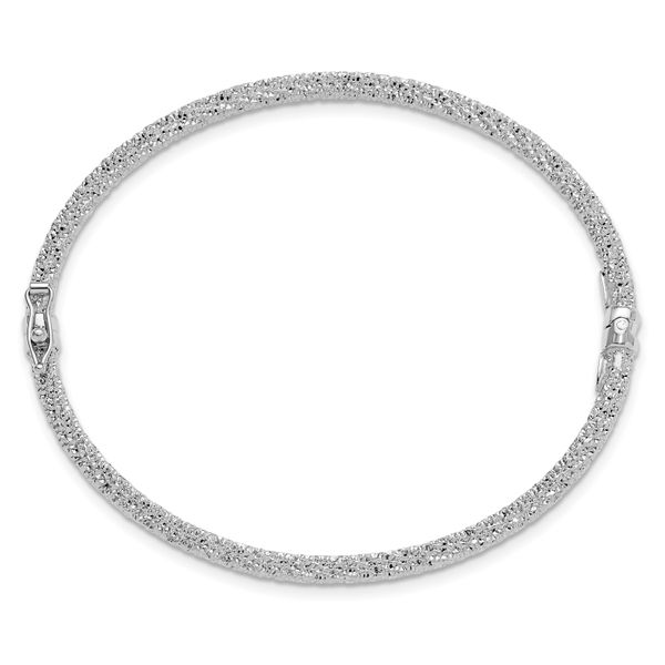 Leslie's 14K White Gold D/C Twisted Hinged Bangle Image 2 Peran & Scannell Jewelers Houston, TX