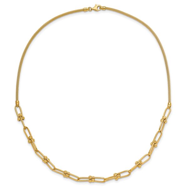 Leslie's 14K Polished and Diamond-cut Fancy Link Necklace Image 4 Biondi Diamond Jewelers Aurora, CO