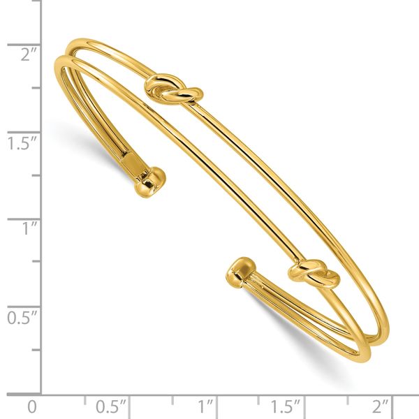 Leslie's 14K Polished Knot Cuff Bangle Image 3 A. C. Jewelers LLC Smithfield, RI